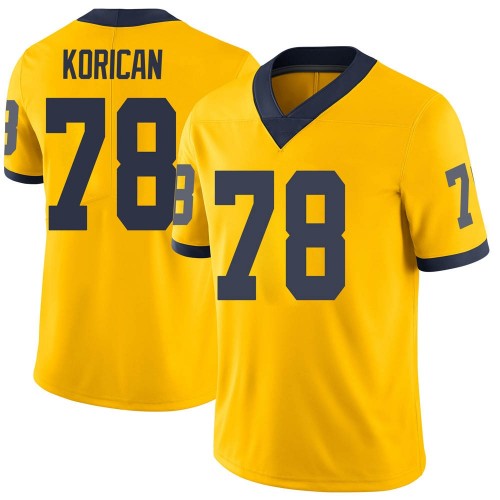 Griffin Korican Michigan Wolverines Men's NCAA #78 Maize Limited Brand Jordan College Stitched Football Jersey OWG8354BR